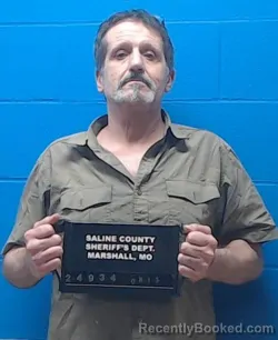 Mugshot of Gary Keegan Cowan booked in Saline County, Missouri on August 13, 2026