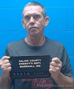 Mugshot of George Wesley Mobley booked in Saline County, Missouri on August 24, 2026