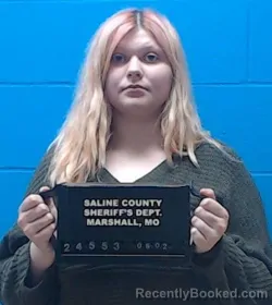 Mugshot of Hannah Merie Burton booked in Saline County, Missouri on June 2, 2026