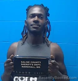 Mugshot of Ira Malik Hackett booked in Saline County, Missouri on April 17, 2026