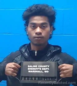 Mugshot of Nicky NMI Tereas booked in Saline County, Missouri on April 22, 2026