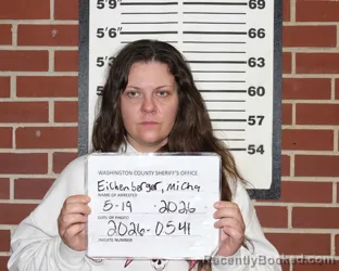 Mugshot of MICHA KRISTINE EICHENBERGER booked in Washington County, Missouri on May 19, 2026