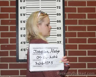 Mugshot of HALEY NICOLE JOHNSTON booked in Washington County, Missouri on April 12, 2026
