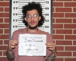 Mugshot of Justin Thomas Drummonds booked in Washington County, Missouri on August 17, 2026