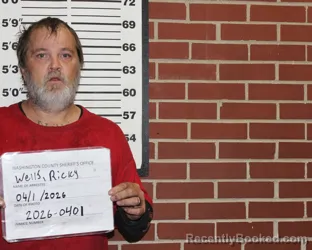 Mugshot of RICKY LYNN WELLS booked in Washington County, Missouri on April 15, 2026