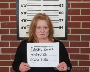 Mugshot of Bonnie Marie Naucke booked in Washington County, Missouri on October 21, 2026