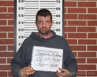 Mugshot of MICHAEL THOMAS SANDERS booked in Washington County, Missouri on March 27, 2026