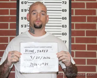 Mugshot of Jared Tyler Kline booked in Washington County, Missouri on August 24, 2026