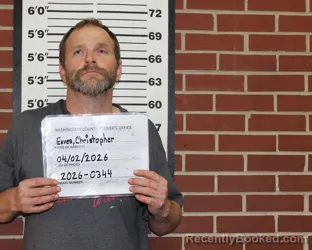 Mugshot of CHRISTOPHER LEE EAVES booked in Washington County, Missouri on April 2, 2026