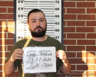 Mugshot of CHRISTIAN WAYNE LANDS booked in Washington County, Missouri on March 27, 2026