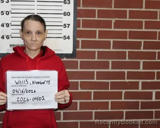 Mugshot of KIMBERLY DAWN WELLS booked in Washington County, Missouri on April 16, 2026