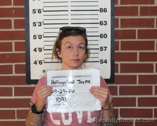Mugshot of Jayme Renee Hollingshead booked in Washington County, Missouri on September 29, 2026