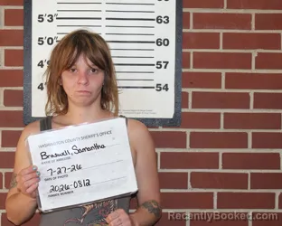 Mugshot of SAMANTHA MICHELLE KAT BRASWELL booked in Washington County, Missouri on July 27, 2026