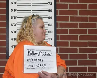 Mugshot of MICHELLE RENEE KELLAMS booked in Washington County, Missouri on April 3, 2026