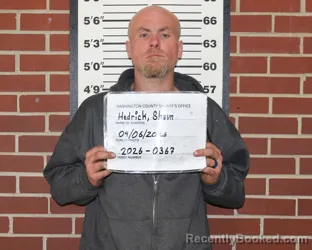 Mugshot of SHAUN JOSEPH HEDRICK booked in Washington County, Missouri on April 6, 2026