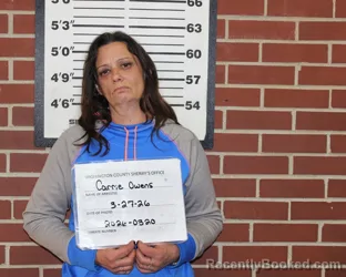 Mugshot of CARRIE RENEE OWENS booked in Washington County, Missouri on March 27, 2026