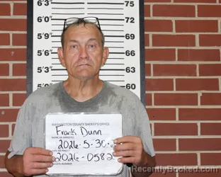 Mugshot of FRANK LEE DUNN booked in Washington County, Missouri on May 30, 2026