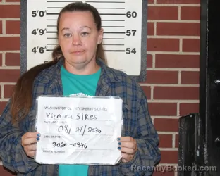 Mugshot of Virginia Danielle Sikes booked in Washington County, Missouri on August 27, 2026