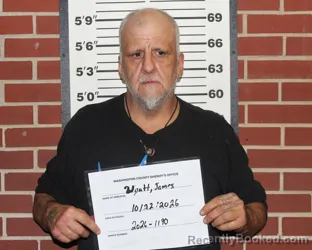 Mugshot of James Scott Wyatt booked in Washington County, Missouri on October 22, 2026