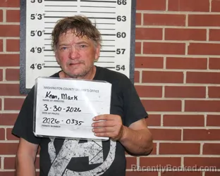 Mugshot of MARK LEON KEAN booked in Washington County, Missouri on March 30, 2026