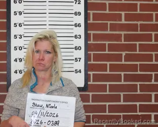 Mugshot of NICOLE ELAINE SHAW booked in Washington County, Missouri on April 11, 2026
