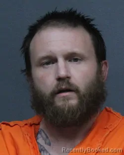 Mugshot of Dustin Ross Hanson booked in Bowie County, Texas on August 3, 2026
