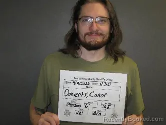 Mugshot of CONOR DOHERTY booked in Red Willow County, Nebraska on April 9, 2026