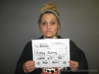 Mugshot of Ashley Aubrey booked in Red Willow County, Nebraska on August 8, 2026