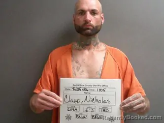 Mugshot of Nicholas Clapp booked in Red Willow County, Nebraska on August 25, 2026