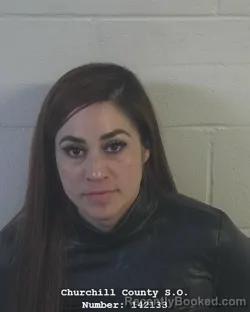 Mugshot of Jennifer Itzel Carrasco-Chavez booked in Churchill County, Nevada on October 18, 2026