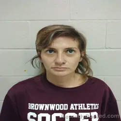 Mugshot of ELISABETH ANABELLIA BARBER booked in Brown County, Texas on March 23, 2026