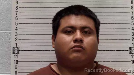 Mugshot of Angel Mendoza-Luis booked in Luna County, New Mexico on August 7, 2026