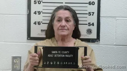 Mugshot of ANNJANETTE MARTINEZ booked in Santa Fe County, New Mexico on May 26, 2026