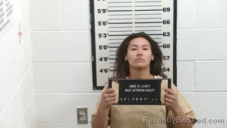 Mugshot of ALEXIS MARRIAH CHAVEZ booked in Santa Fe County, New Mexico on July 1, 2026