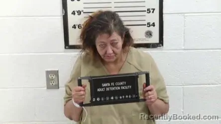 Mugshot of ANGELA VELEZ booked in Santa Fe County, New Mexico on July 2, 2026