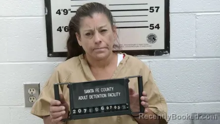 Mugshot of BECKY MONDRAGON booked in Santa Fe County, New Mexico on July 3, 2026