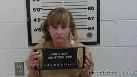 Mugshot of AMBER MARIE WHARTON booked in Santa Fe County, New Mexico on July 8, 2026