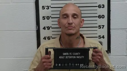 Mugshot of JOE A GALLEGOS booked in Santa Fe County, New Mexico on July 9, 2026