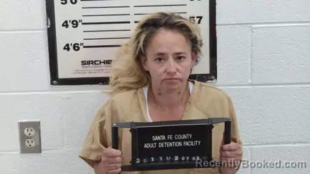 Mugshot of MONICA MONTOYA booked in Santa Fe County, New Mexico on July 9, 2026