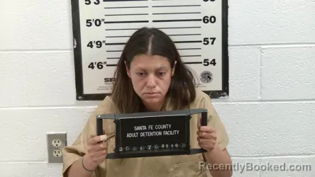 Mugshot of CASSANDRA I VALDEZ booked in Santa Fe County, New Mexico on July 10, 2026
