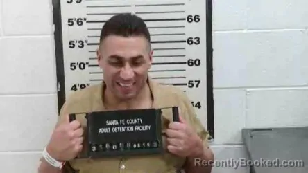 Mugshot of Mark Roberto Mendoza Gonzalez booked in Santa Fe County, New Mexico on August 15, 2026