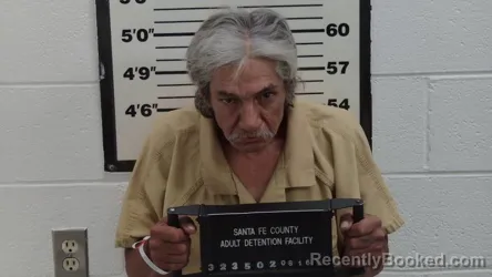 Mugshot of James Manuel Martinez booked in Santa Fe County, New Mexico on August 16, 2026