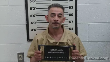 Mugshot of Freddie S Gutierrez booked in Santa Fe County, New Mexico on August 16, 2026