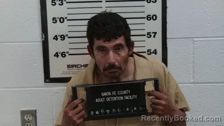 Mugshot of Jose Gonzalo Gallegos booked in Santa Fe County, New Mexico on August 18, 2026