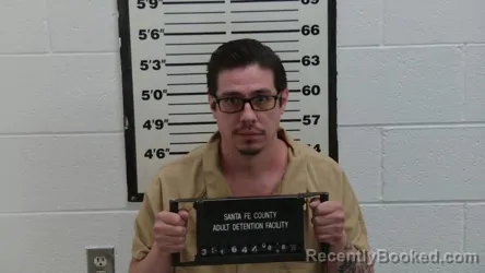 Mugshot of Onan Daniel Sanchez booked in Santa Fe County, New Mexico on August 18, 2026