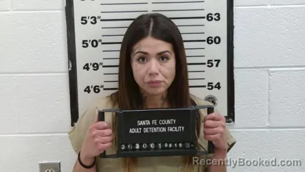 Mugshot of Adina Trujillo booked in Santa Fe County, New Mexico on August 19, 2026