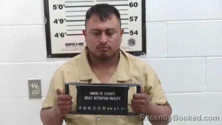 Mugshot of Rodrigo Omar Martinez Monterrosas booked in Santa Fe County, New Mexico on August 21, 2026