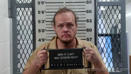 Mugshot of Brett Jude Armijo booked in Santa Fe County, New Mexico on August 24, 2026