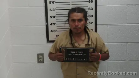 Mugshot of Darren S Garcia booked in Santa Fe County, New Mexico on August 24, 2026