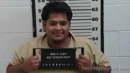 Mugshot of Daniel Argueta Escobar booked in Santa Fe County, New Mexico on August 24, 2026